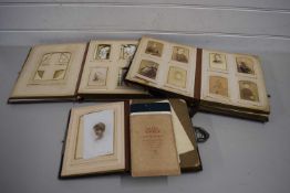 THREE VICTORIAN PHOTOGRAPH ALBUMS WITH SOME CONTENTS