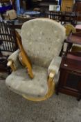 LIGHT WOOD FRAMED RECLINER CHAIR