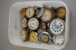 BOX OF BASE METAL CASED POCKET WATCHES