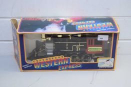 BATTERY OPERATED LOCOMOTIVE 'WESTERN EXPRESS' TOY TRAIN WITH ORIGINAL BOX