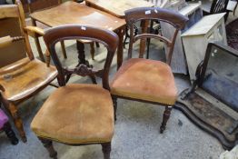 TWO VICTORIAN MAHOGANY FRAMED BAR BACK DINING CHAIRS