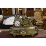 19TH CENTURY FRENCH ORMOLO FIGURAL MANTEL CLOCK, (FOR RESTORATION), 57CM HIGH