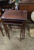 EDWARDIAN NEST OF THREE MAHOGANY TABLES, LARGEST 51CM HIGH