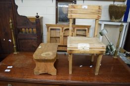 SMALL CHILDS CHAIR AND ACCOMPANYING STOOL (2)