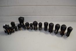 COLLECTION OF MINIATURE EBONY ELEPHANTS