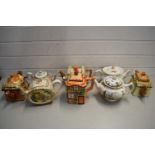 GROUP OF MID-20TH CENTURY COTTAGE STYLE TEA POTS BY VARIOUS MANUFACTURERS, INCLUDING ARTHUR WOOD AND