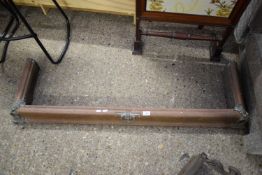 VICTORIAN COPPER AND BRASS MOUNTED FIRE FENDER, 130CM WIDE