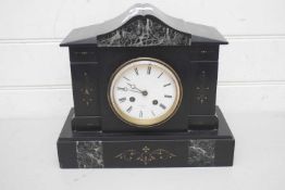 19TH CENTURY FRENCH SLATE AND MARBLE CASED MANTEL CLOCK