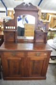 LATE VICTORIAN AMERICAN WALNUT MIRROR BACK SIDEBOARD, 103CM WIDE