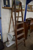 FOLDING WOODEN STEP LADDER, 190CM HIGH