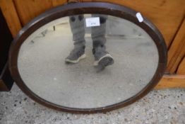 OVAL OAK FRAMED MIRROR AND ONE OTHER (2)