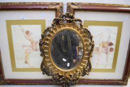 WENDY UNDERWOOD, PAIR OF STUDIES OF DANCERS 'SIMPLY DANCE' (2) SET INTO GILT FINISH FRAMES