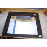 SMALL WALL MIRROR IN STAINED WOOD FRAME, 58CM WIDE