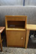 SMALL OAK VENEERED BEDSIDE CABINET, 36CM WIDE