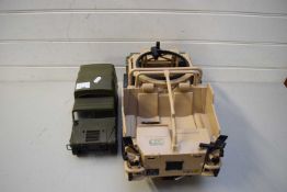 MODERN MOULDED PLASTIC HUMVEE AND ONE OTHER