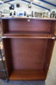 MAHOGANY EFFECT BOOKCASE CABINET AND FURTHER SIMILAR SHELF UNIT, 91CM WIDE