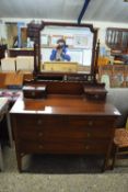 EDWARDIAN MIRROR BACK MAHOGANY DRESSING CHEST WITH FOUR SHORT AND TWO LONG DRAWERS, 106CM WIDE