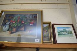 MIXED LOT COMPRISING HUGH BRANDON-COX TWO COLOURED PRINTS 'NORFOLK CHARM' AND 'BLAKENEY EVENING',