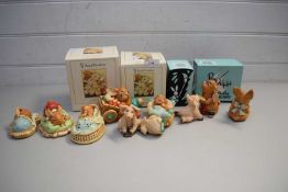 VARIOUS PENDELFIN MODEL RABBITS, ROYAL DOULTON OLD BEAR FIGURES ETC