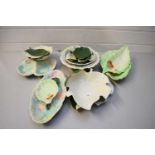 MIXED LOT VARIOUS LEAF FORMED BOWLS AND DISHES TO INCLUDE A RANGE OF CARLTON WARE AND CROWN DEVON