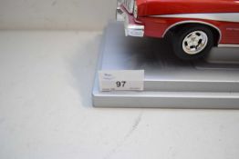 MODERN MODEL OF A FORD GRAN TORINO ON PLINTH BASE TOGETHER WITH ONE OTHER (2)