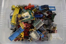 LARGE MIXED LOT OF MATCHBOX, DINKY AND OTHER DIE-CAST VEHICLES, MUCH PLAY WORN THROUGHOUT