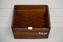 LATE 19TH/EARLY 20TH CENTURY WEDGE FORMED WOODEN STATIONERY CABINET