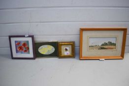 MIXED LOT COMPRISING PAULINE THOMAS, HARVEST TIME, FABRIC PICTURE, TOGETHER WITH THREE FURTHER SMALL