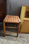 SMALL STRING COVERED FOOT STOOL, 32CM WIDE