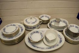 QUANTITY OF JAPANESE ROYAL CROCKERY DINNER WARE DECORATED WITH PAGODAS AND FLOWERS