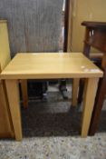 SMALL MODERN LIGHTWOOD OCCASIONAL TABLE, 43CM WIDE