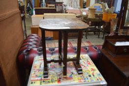 SMALL FAR EASTERN HARDWOOD OCCASIONAL TABLE WITH CARVED DETAIL, 32CM WIDE