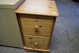 MODERN PINE TWO-DRAWER FILING CHEST, 44CM WIDE