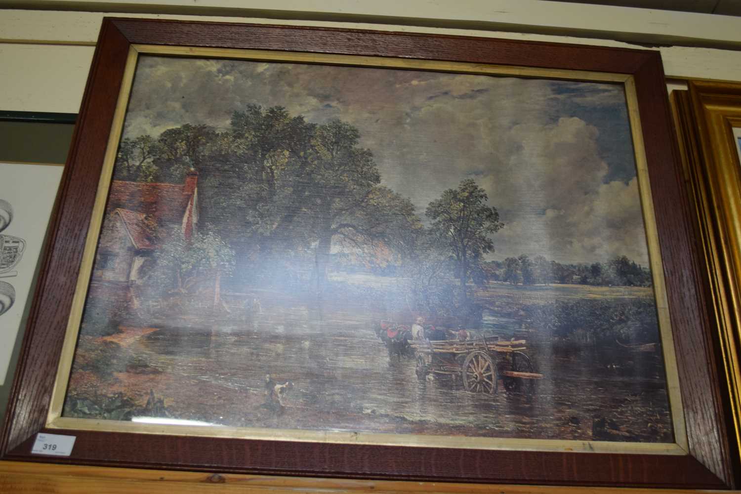 AFTER CONSTABLE, OLEOGRAPH PRINT 'THE HAYWAIN', FRAMED AND GLAZED, 73CM WIDE