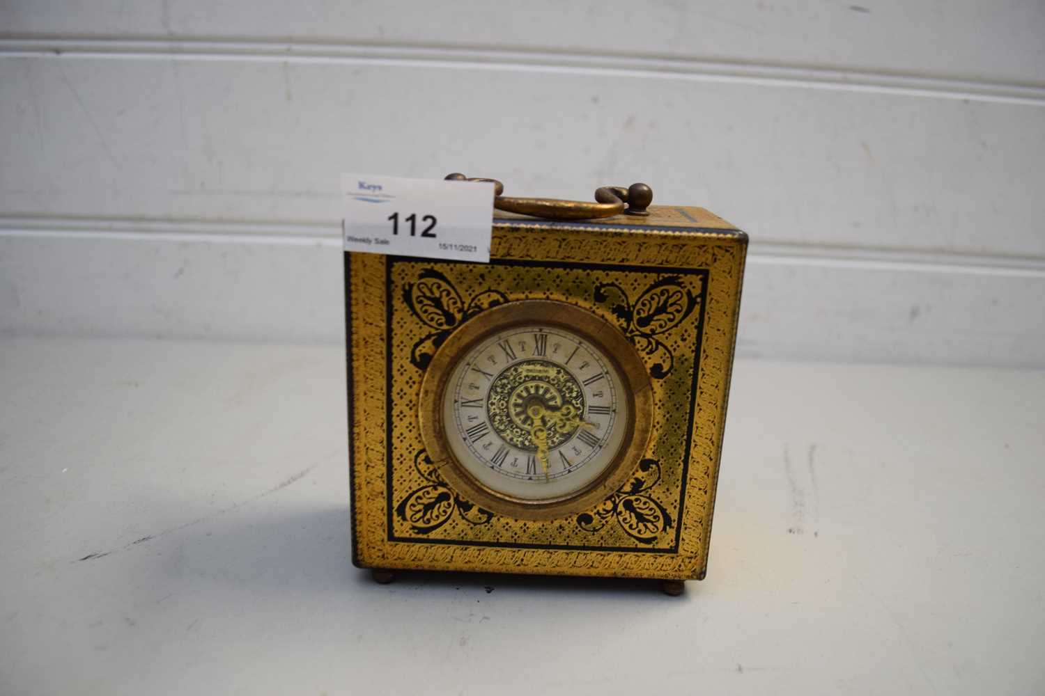 SMALL BEDSIDE CLOCK IN GILT EFFECT FRAME