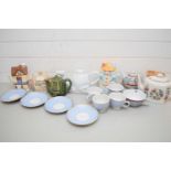 COLLECTION OF MIXED NOVELTY TEA POTS AND FURTHER TEA WARES