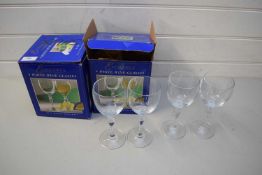 TWO BOXES OF WHITE WINE GLASSES