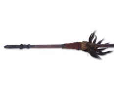 Late 18th/early 19th century Manuka wood Maori taiaha close quarter weapon decorated with a band