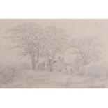 Julian Macey RMS (British -1920-2019), Cottage at Wheatacre, Pencil on paper, signed, 1995. 12x18.