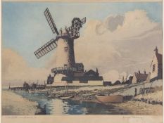 James Priddey (British, 1916-1980), Norfolk Windmill, Colour Print, Artist's proof. 9x13ins