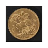 Edward VII gold sovereign dated 1907