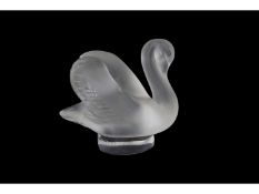 Lalique small model of a swan on circular base