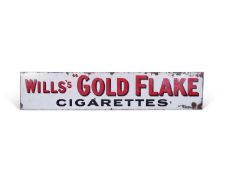 Will's Gold Flake cigarette sign on white enamel, 183cm wide