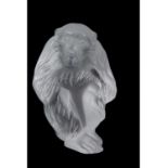 Modern Lalique paperweight modelled as a chimpanzee, Chita,engraved factory mark to base, 13cm high