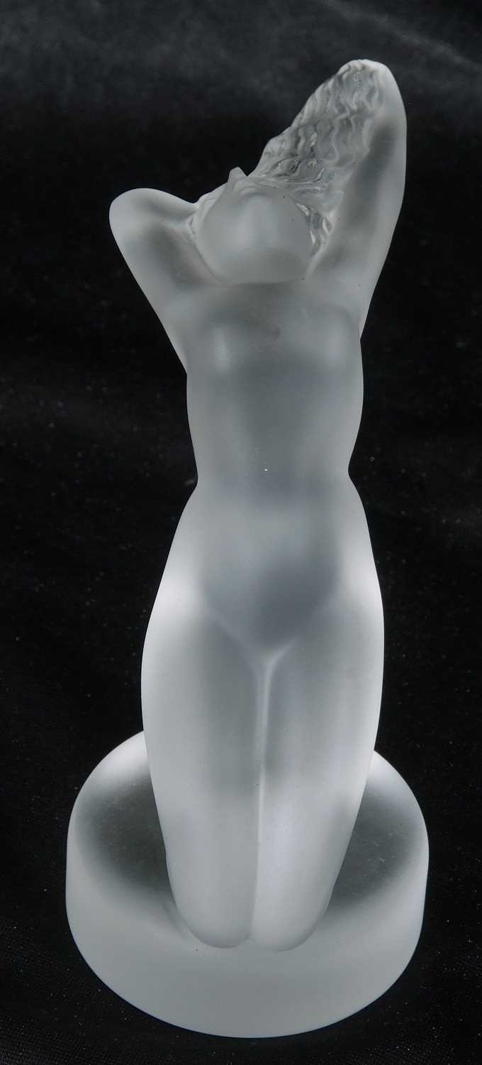 Lalique model of a nude nymph, Chrysis, on circular base, 15cm high - Image 2 of 6