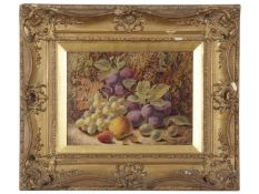 Oliver Clare (British, c.1853-1927), Still Life with Grapes and other fruit , Oil on canvas, signed.