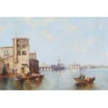 Arthur Joseph Meadows (British, 1843-1907), A view of Venice from the lagoon , Oil on canvas,