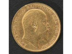 Edward VII gold half sovereign dated 1907