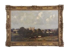Campbell Archibald Mellon (British, 1876-1955) Framlingham Castle, Oil on canvas, signed. 19x29ins