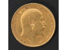 Edward VII gold half sovereign dated 1906